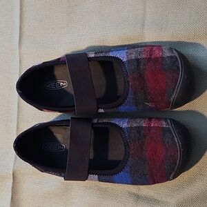 Keen Sienna Plaid Mary Jane Slip-on Shoes Women's size 8